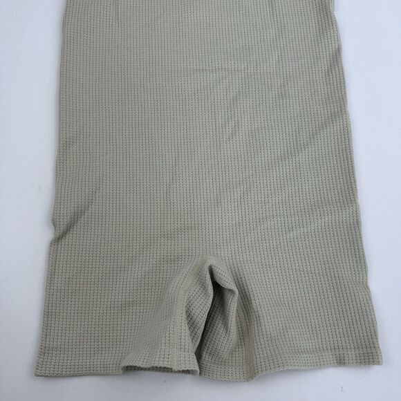 Colsie Racerback One Piece Romper Henley Waffle Knit Stretch Beige/Taupe Sz L - Picture 13 of 13